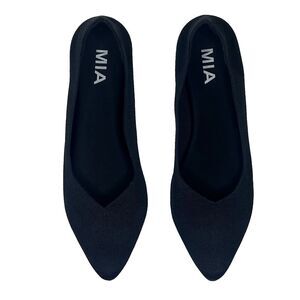Mia Women's Kerri Knit Slip On Pointed Toe Ballet Flats Shoes Size 7.5 Black
